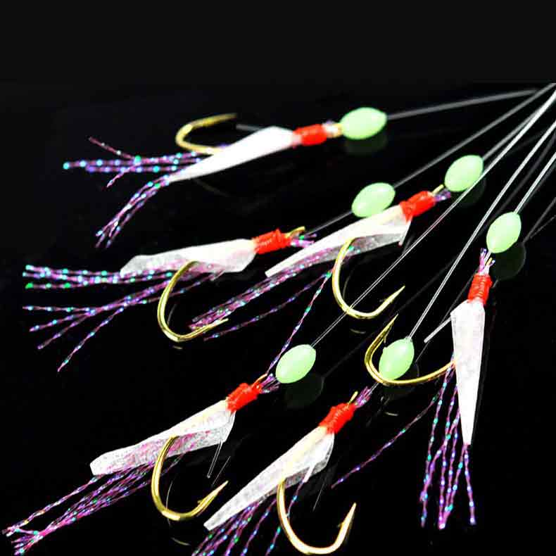 Saltwater Fishing Hook - 6 Hooks Sabiki Rigs Saltwater Fishing
