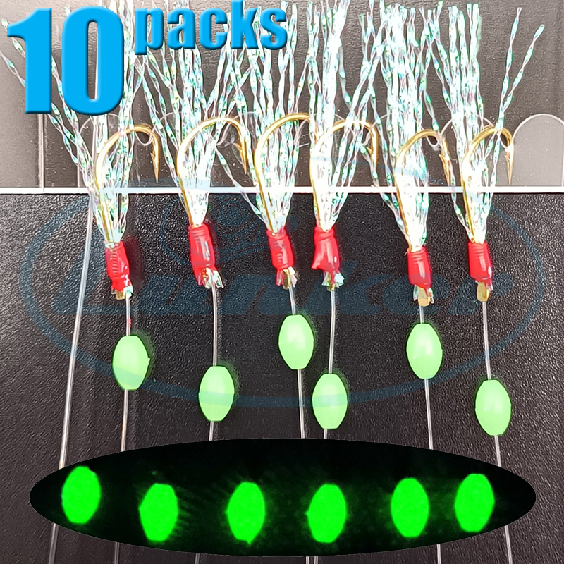 Lunker sabiki rigs 10 packs hi - đánh giá và giá Saltwater Fishing Hook