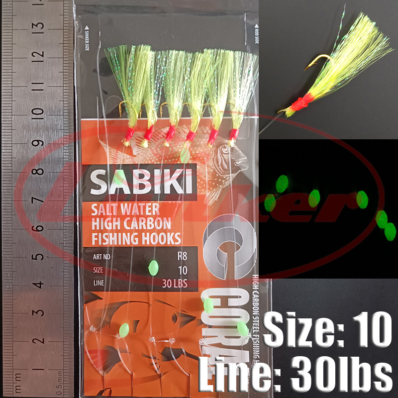 Lunker sabiki rig hooks lumino - đánh giá và giá Saltwater Fishing Hook
